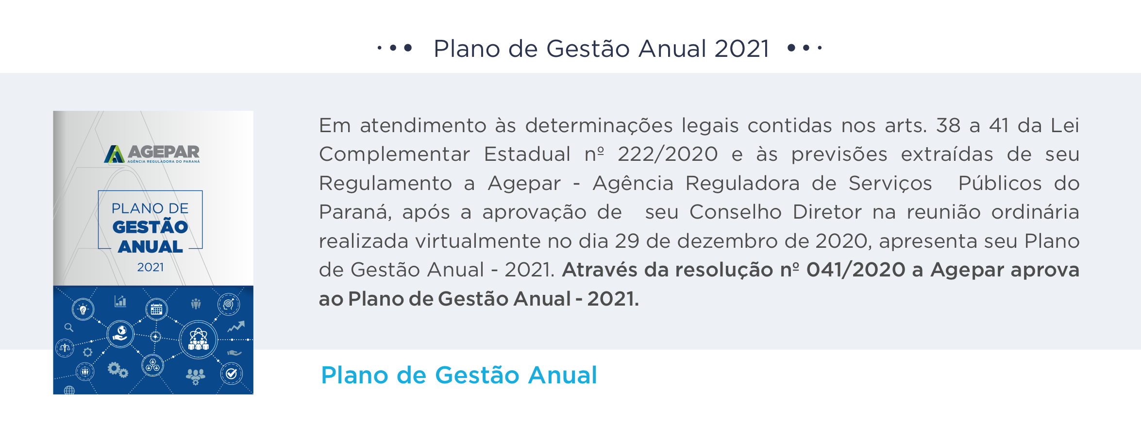 Plano de Gestão Anual 2021