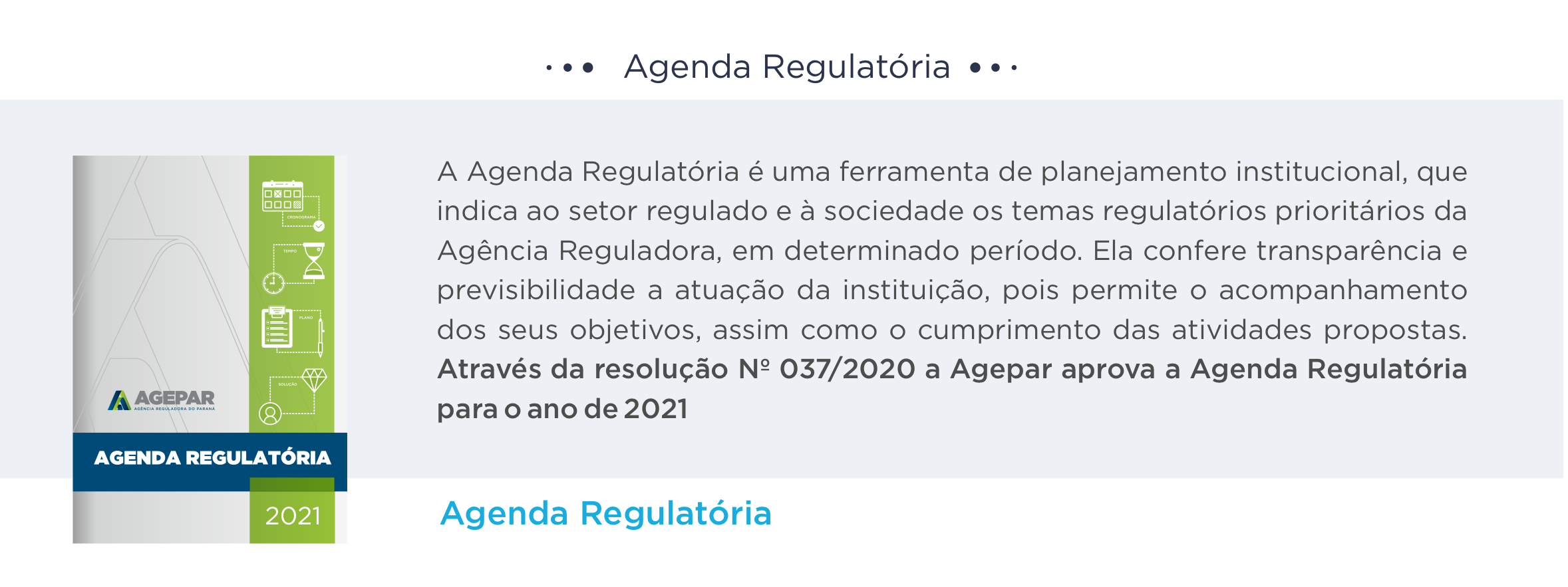 Agenda Regulatória