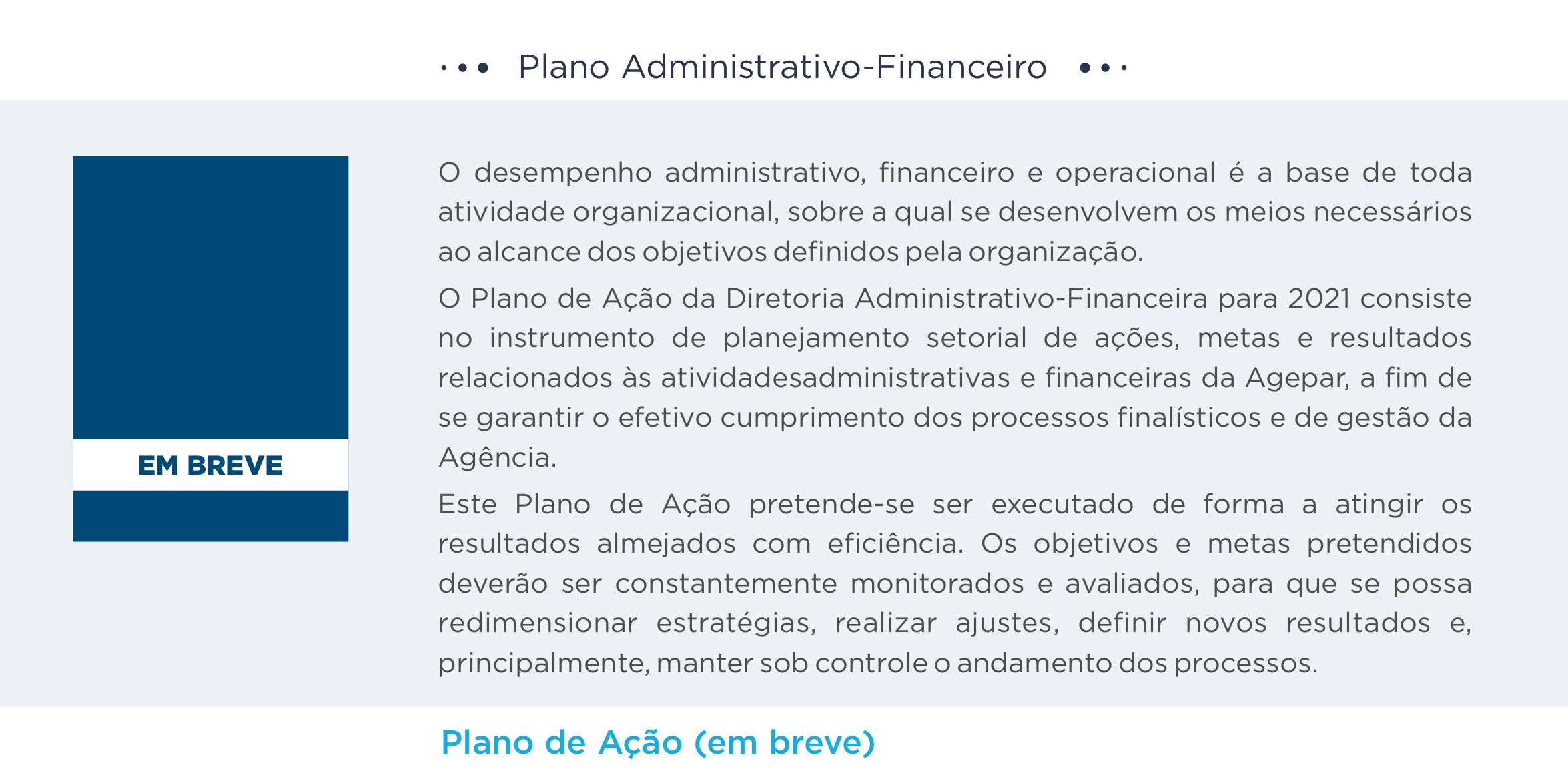 Plano Administrativo-Financeiro