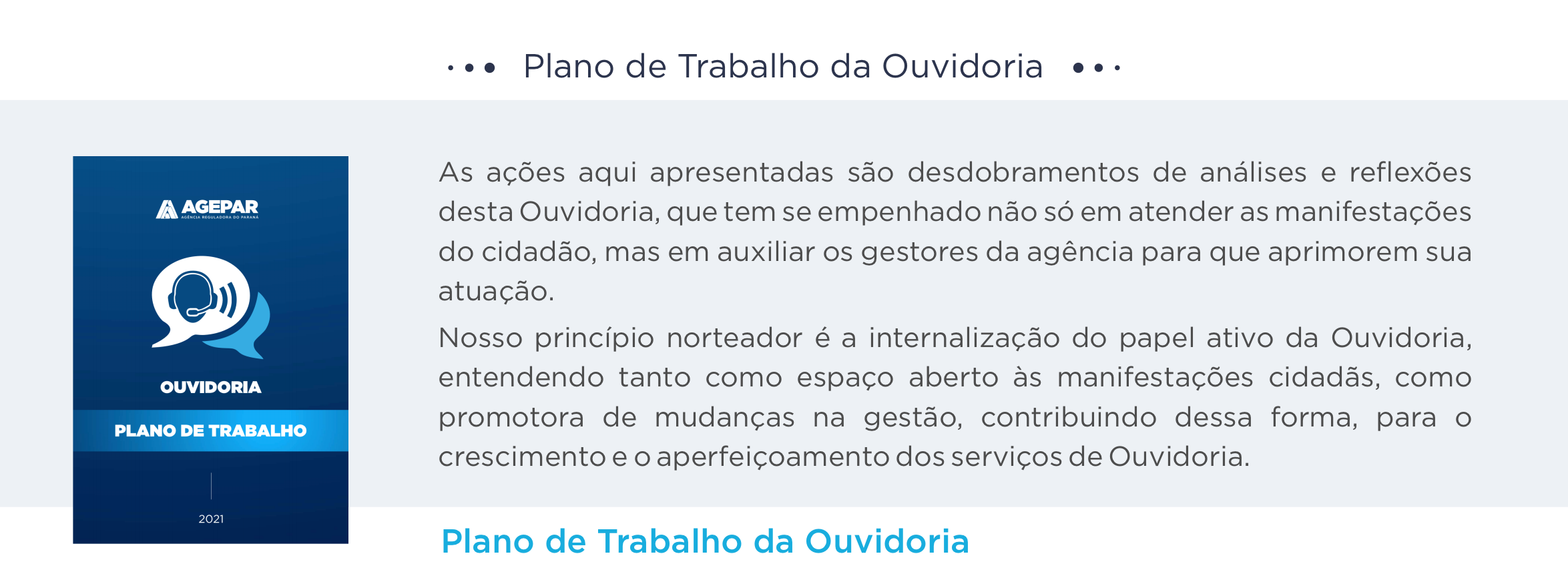 Plano de Trabalho da Ouvidoria