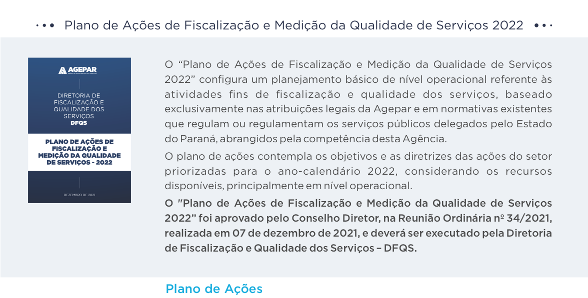 Plano de Ações de Fiscalização e Medição da Qualidade de Serviços - 2022