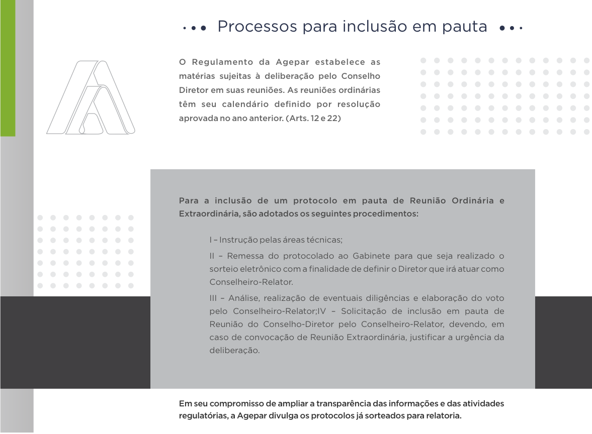 Processos para inclusão em pauta