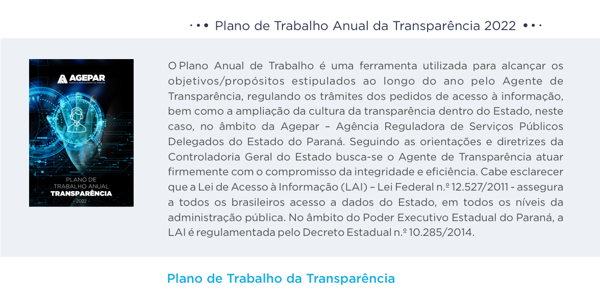 Plano de Trabalho da Transparência 2022