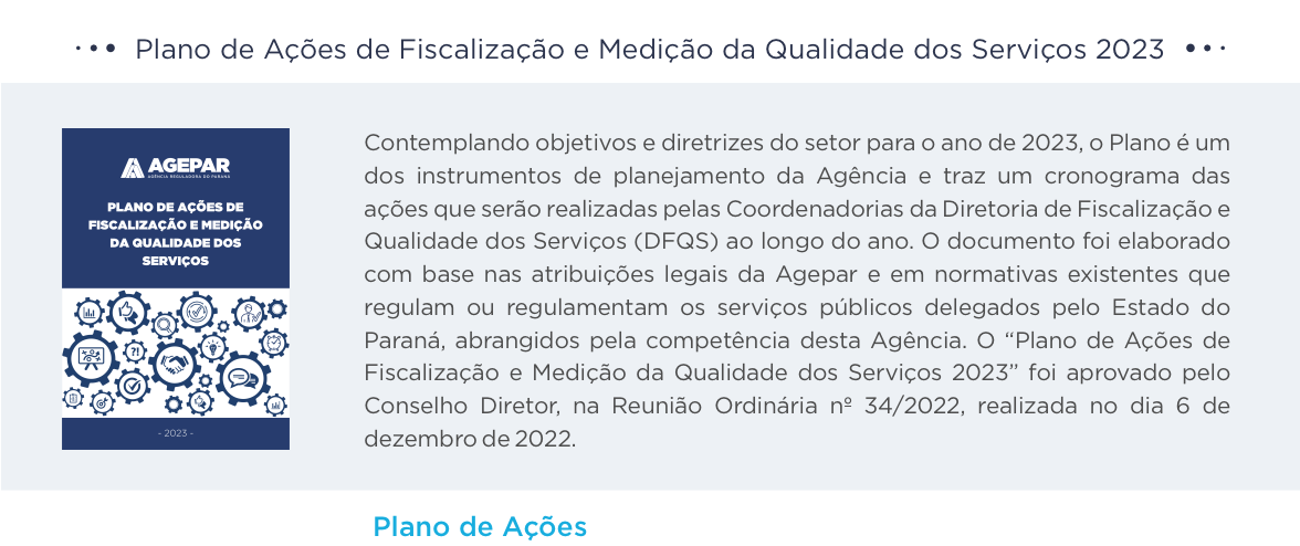 Plano de Ações de Fiscalização e Medição da Qualidade dos Serviços 2023