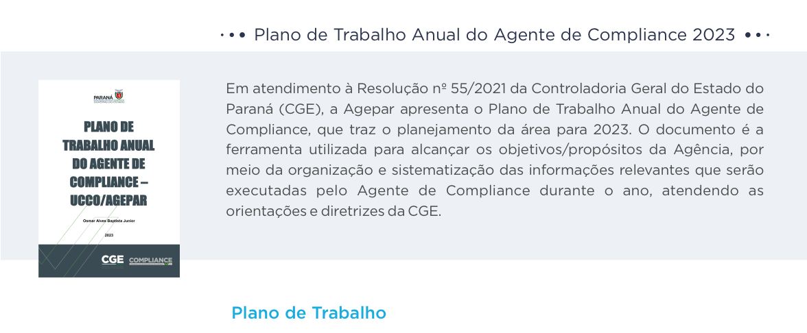 Plano de Trabalho Anual do Agente de Compliance 2023