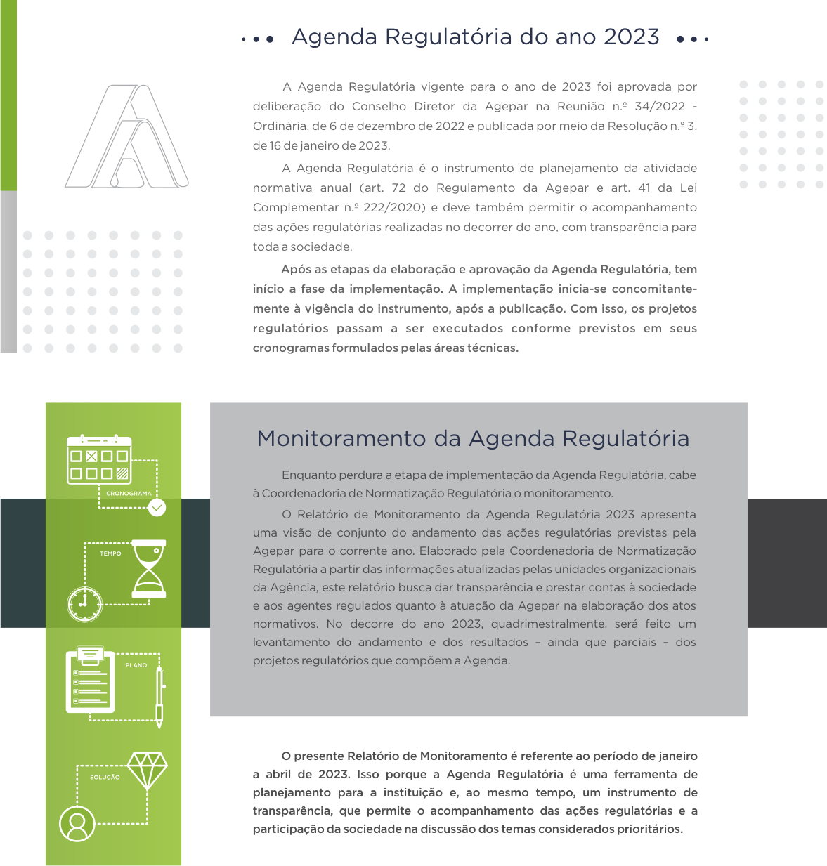 Agepar - Apresentação Relatório de monitoramento da Agenda Regulatória 2023