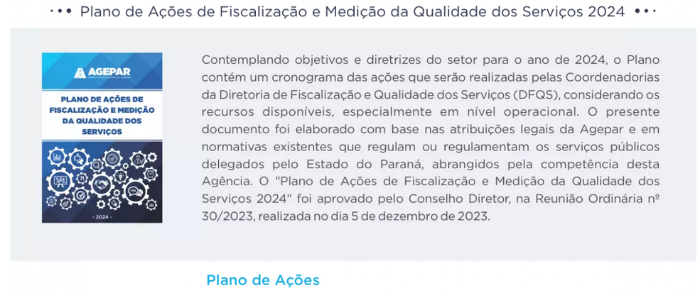 Plano de Ações de Fiscalização e Medição da Qualidade dos Serviços 2024