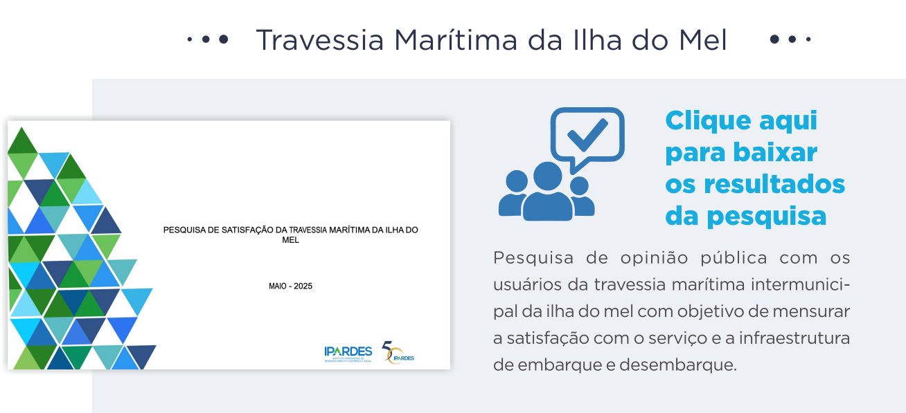 Pesquisa de Satisfação - Travessia da Ilha do Mel