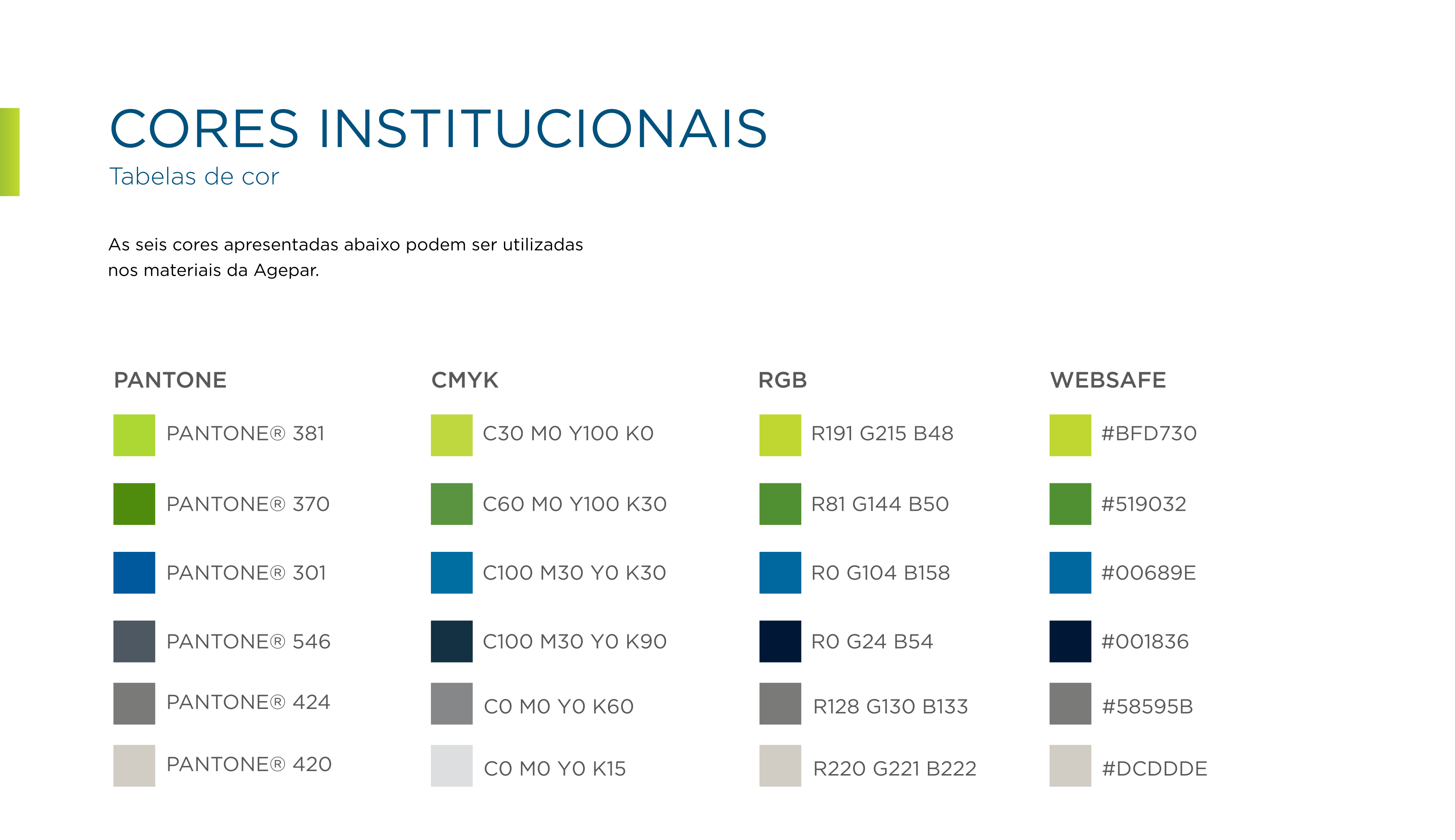 Cores Institucionais