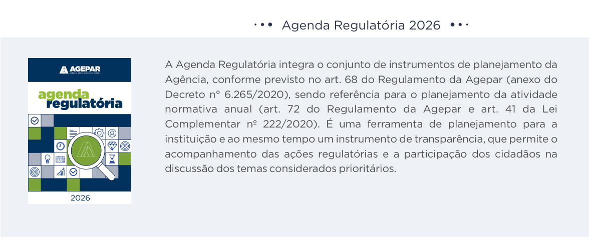 Agenda Regulatória da Agepar 2026