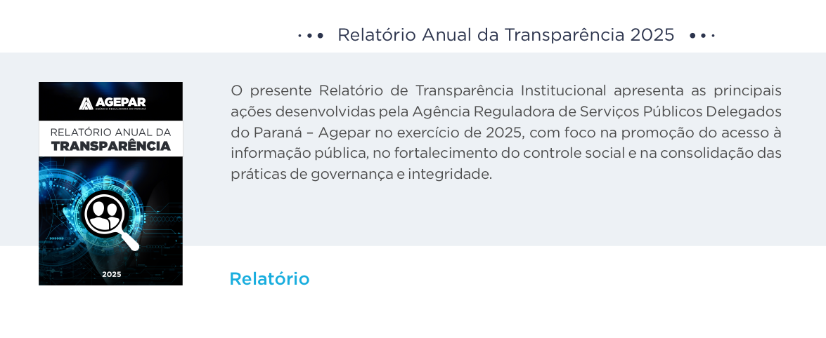 Agepar Relatório Anual da Transparência 2025
