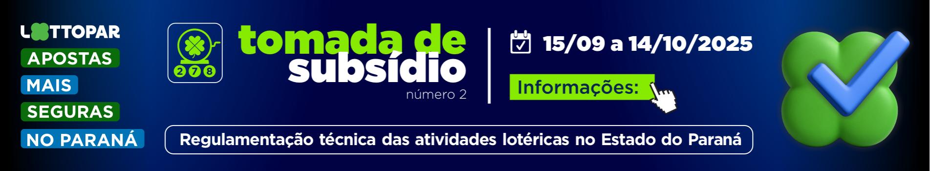 Tomada de Subsídio 2 - Loterias