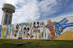 Mural do reservatório da Sanepar no Alto da XV