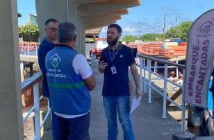 Vistoria da Agepar na travessia da Ilha do Mel avalia condições na prestação do serviço