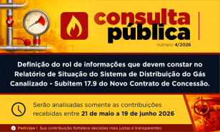 Consulta pública recebe contribuições para regulamentar o conteúdo do relatório de situação do sistema de distribuição de gás canalizado