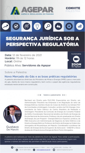 Banner com foto do palestrate e informações da matéria
