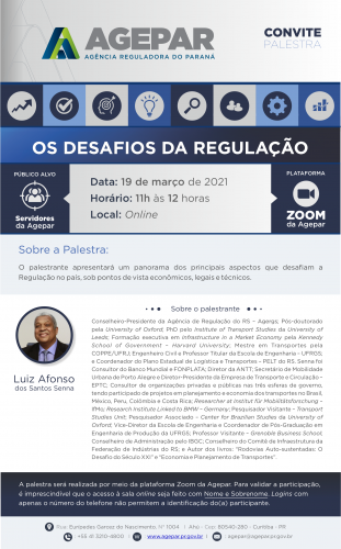 Banner com foto do palestrante e informações da matéria.