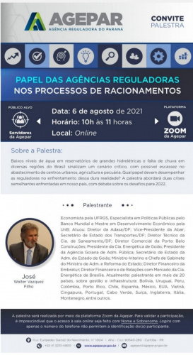 Banner com foto do palestrante e informações da nota