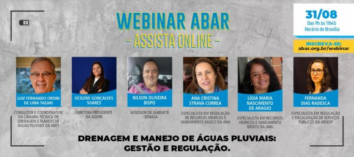 Webinar ABAR sobre drenagem e manejo de águas pluviais
