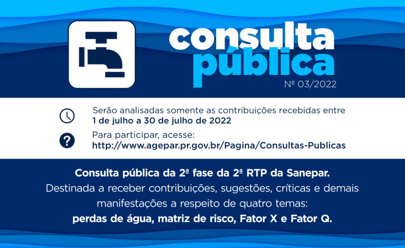 Consulta pública da 2ª fase da 2ª RTP da Sanepar
